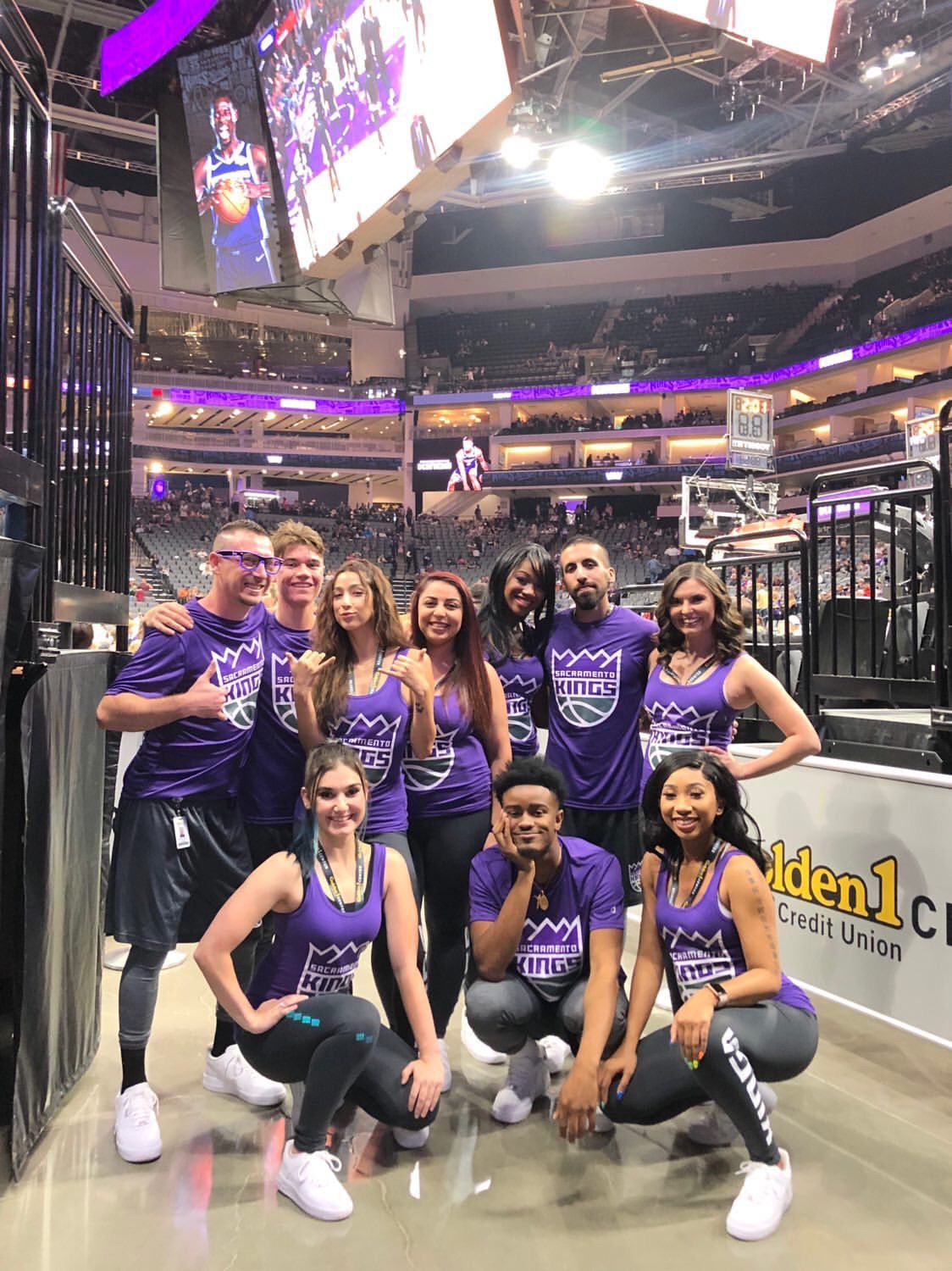 3. Zach (second from the left in the back row) with fellow Sacramento Kings Street Team members at their preseason game last week. Photo courtesy of Zach Conrardy..JPG